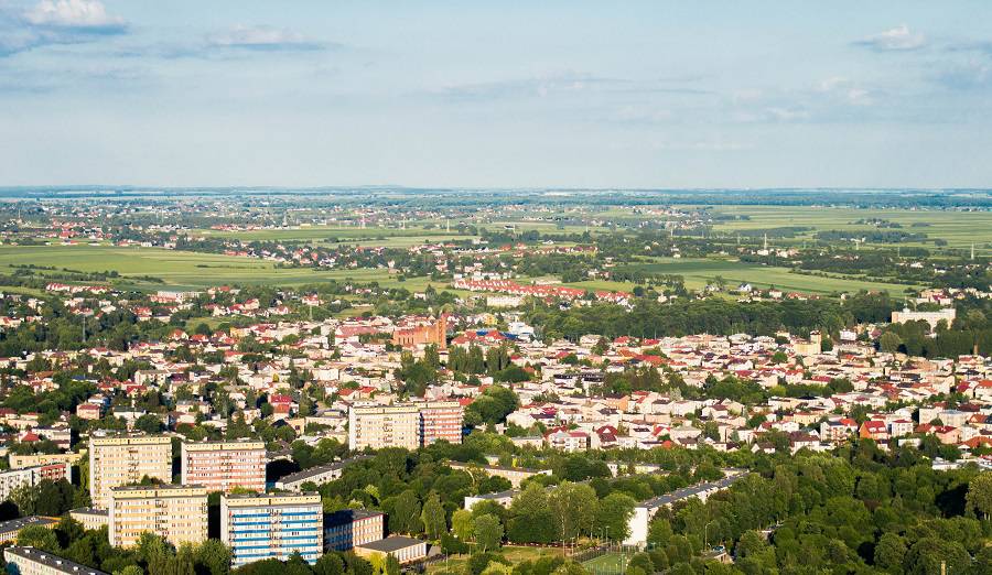 Lublin z komina Elektrociepłowni "Wrotków" | fot. Damian Gerhand