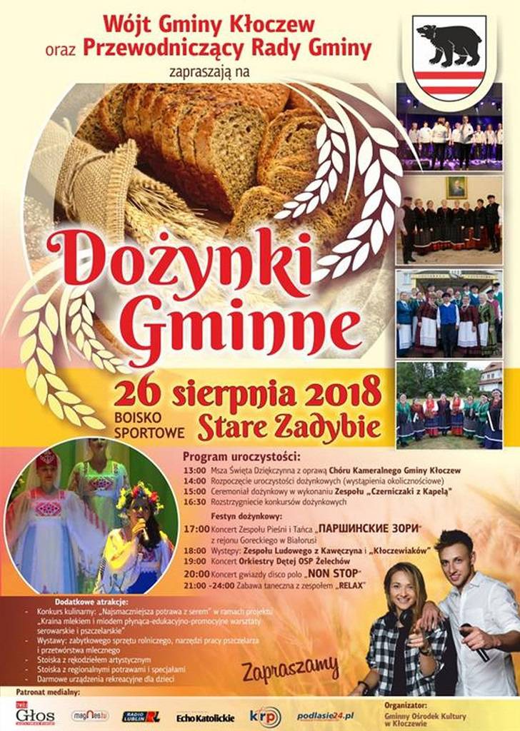Dożynki w naszym regionie. Na scenach m.in. Akcent, Cleo, Dejw, Bayera czy Łzy 3 dożynki kłoczew