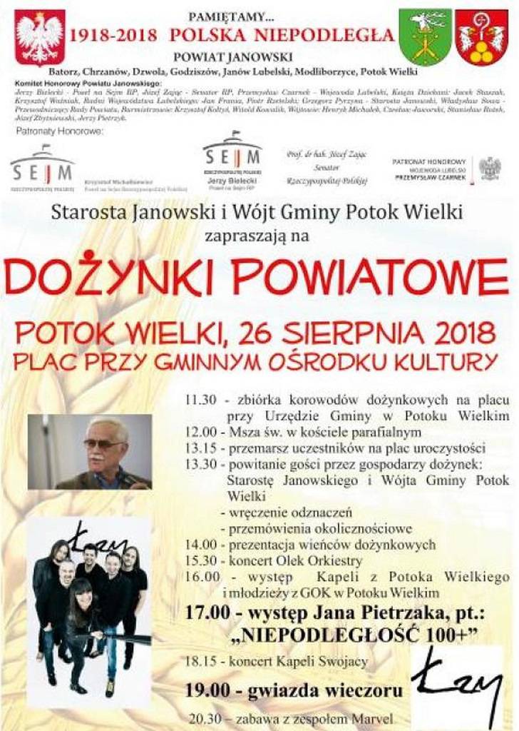Dożynki w naszym regionie. Na scenach m.in. Akcent, Cleo, Dejw, Bayera czy Łzy 9 dożynki powiat janowski