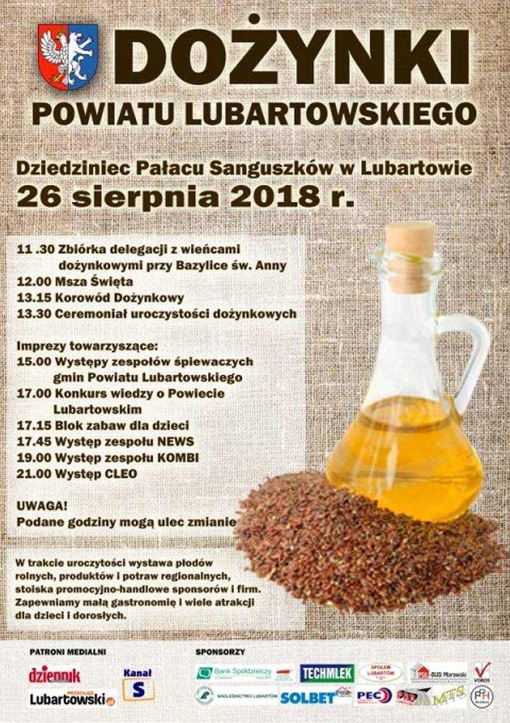 Dożynki w naszym regionie. Na scenach m.in. Akcent, Cleo, Dejw, Bayera czy Łzy 7 dożynki powiat lubartowski