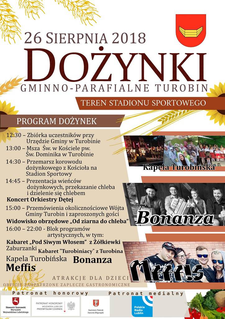 Dożynki w naszym regionie. Na scenach m.in. Akcent, Cleo, Dejw, Bayera czy Łzy 16 dożynki turobin