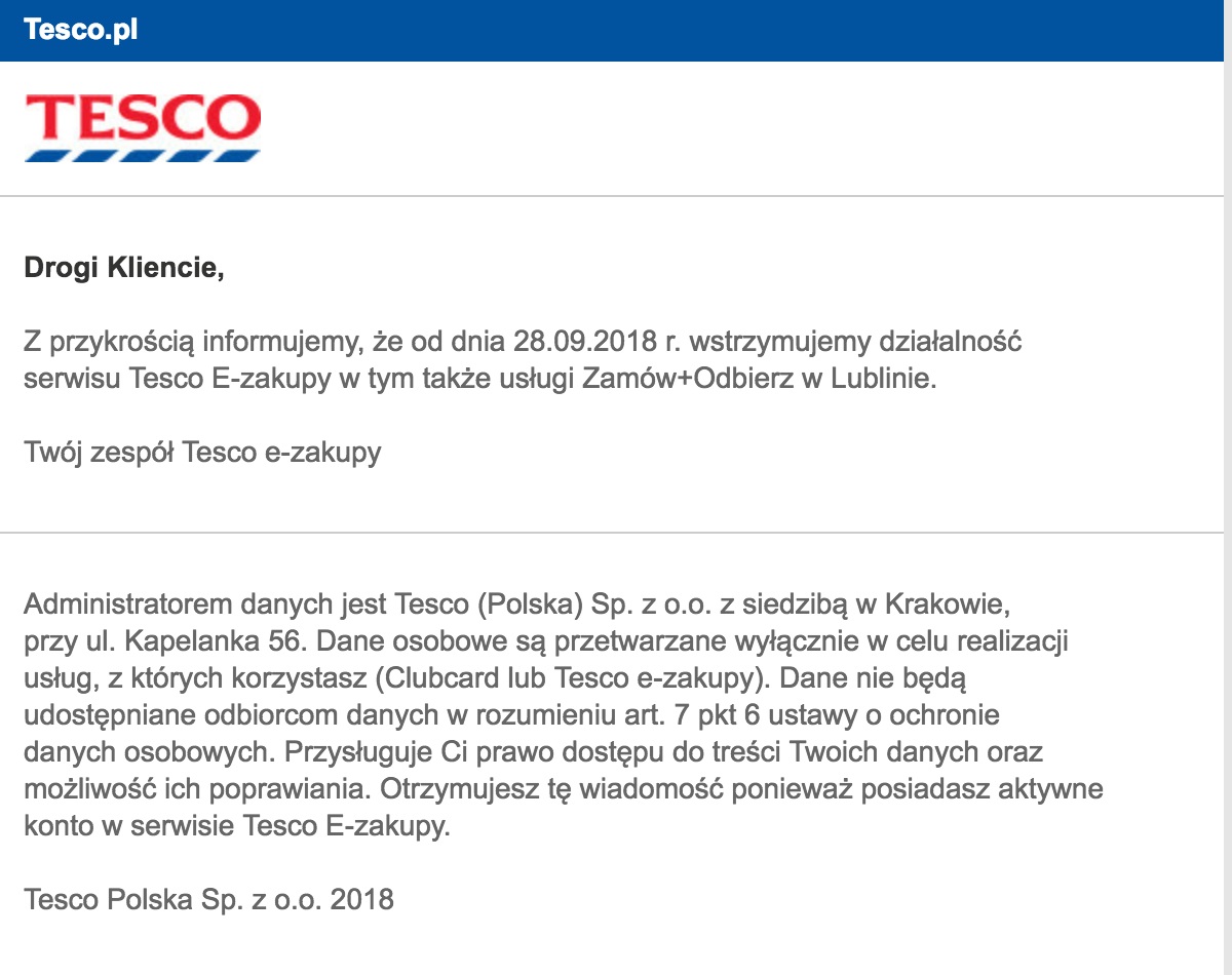Koniec e-zakupów w Tesco przez internet 1 42247818 2207091816232931 7053443327852544000 n