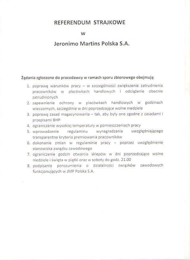 Pracownicy Biedronki chcą poprawy warunków pracy. Grożą strajkiem 1 49561016 2202201806695929 2850109013083815936 n