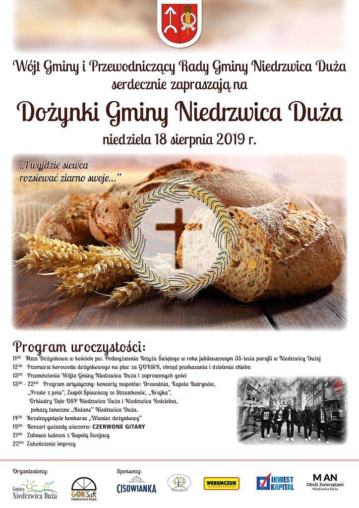 Dożynki w Niedrzwicy Dużej 2019. Gwiazdą imprezy będą Czerwone Gitary 1 67734005 1593786217424480 6765176126651236352 o 1