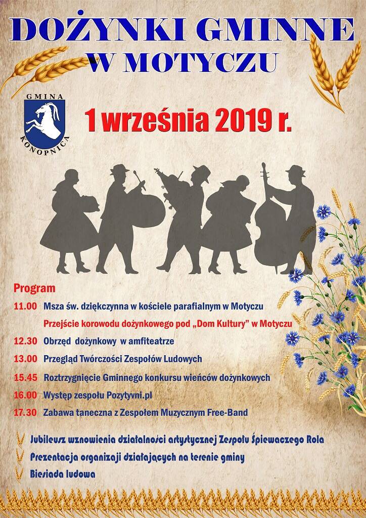 Dożynki Gminy Konopnica 2019 - program wydarzenia 1 Dożynki2019 2