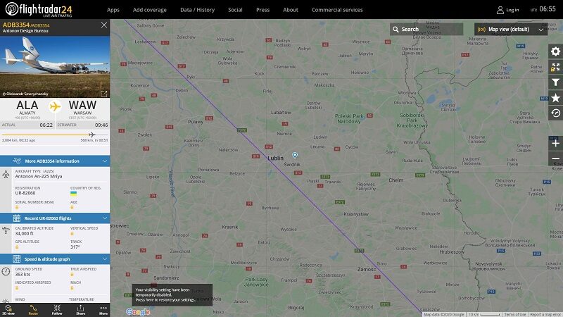 Największy samolot świata Antonow An-225 Mrija wkrótce przeleci nad Lublinem 2 antonow lubelskie