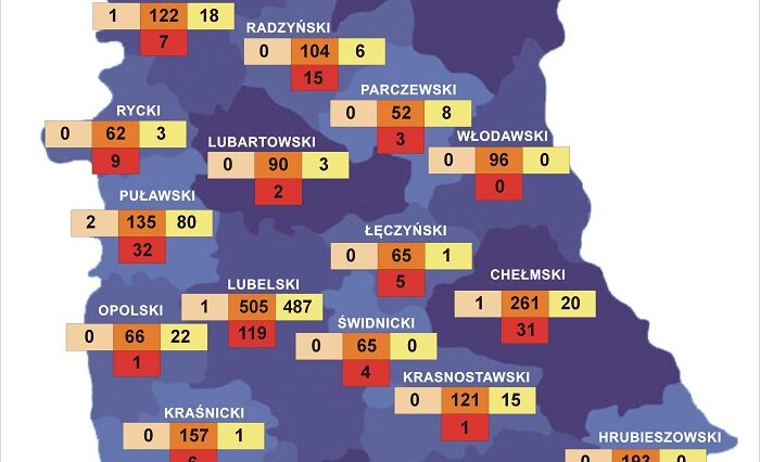 Koronawirus: Lublin i województwo lubelskie. Raport 25.04: Najnowsze dane nt. COVID-19 w regionie 1 mapa 25.04.20