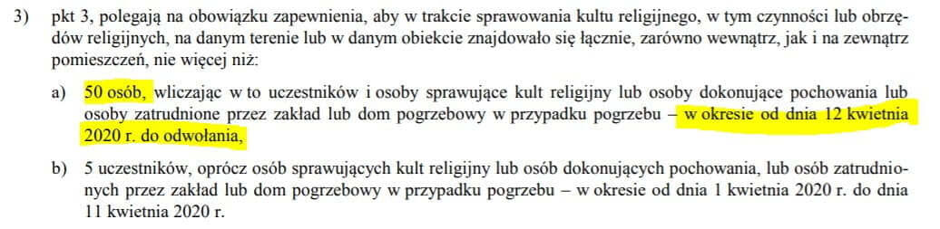 Rząd zwiększa "limit" osób mogących uczestniczyć we mszy świętej w Niedzielę Wielkanocną 1 niedziela wielkanocna limit osób w kościele 50