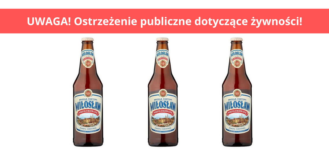 Producent piwa ostrzega przed jego spożywaniem. Mogą w nim być kawałki szkła 1 miłosław niefiltrowane