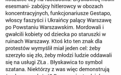 Nauczycielka grozi uczniom wyrzuceniem z zajęć zdalnych. "Błyskawica to symbol szatana" 2 123019072 2136345129833091 5388204231291330224 n