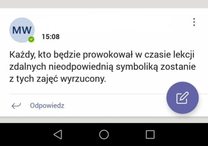 Nauczycielka grozi uczniom wyrzuceniem z zajęć zdalnych. "Błyskawica to symbol szatana" 4 123025526 2136345509833053 7048703741914686394 n
