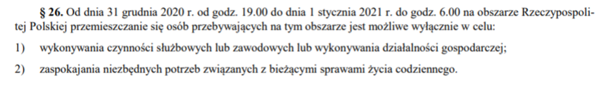 Zakaz przemieszczania się w sylwestra. Jest rozporządzenie ws. "godziny policyjnej" 1 image
