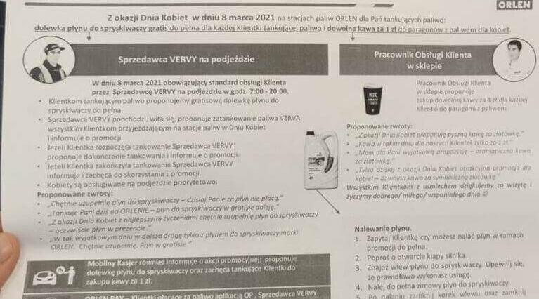 Dzień Kobiet na stacjach Orlen. Płyn do pełna za darmo i kawa za 1 PLN 1 Promocja na Dzień Kobiet na stacjach Orlen | fot. zouzosi / Wykop