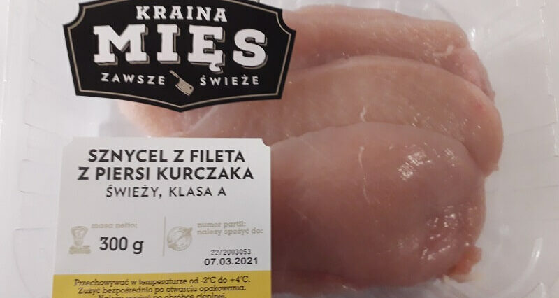 Salmonella w mięsie dostępnym w sklepach Lidl i Biedronka. GIS ostrzega 2 Sznycel z fileta z piersi kurczaka 300G - BIEDRONKA