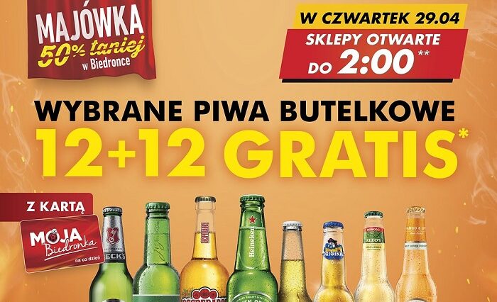 Biedronka promocja na piwo 12+12 GRATIS w czwartek 29.04.2021 1 Promocja na piwa 12+12 gratis w Biedronce