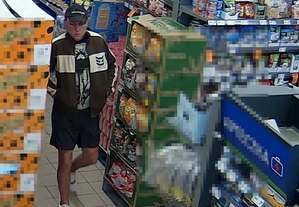 Kradzież w Stokrotce. Wyniósł kilka opakowań kawy i butelek alkoholu. Poznajesz go? 1 Mężczyzna wyniósł skradzione produkty pod koszulką