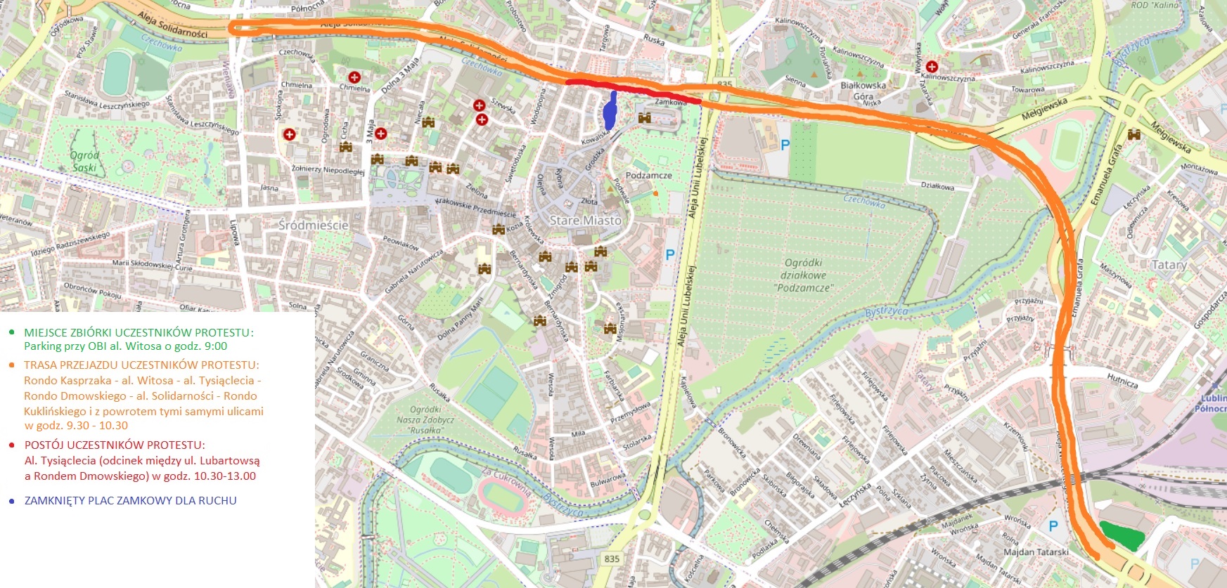 Dziś protest rolników AgroUnii w Lublinie. Policjanci zablokują ważne ulice. Sprawdź mapę utrudnień 1 PROTEST ROLNIKÓW W LUBLINIE - MAPA UTRUDNIEŃ