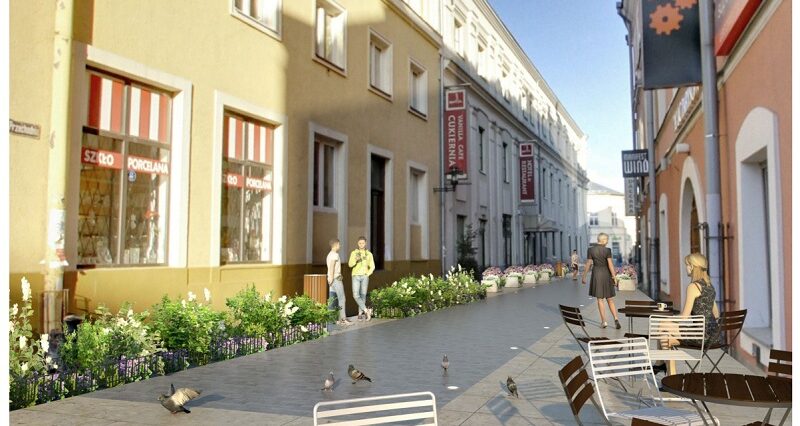 Więcej zieleni w centrum Lublina. Miasto pokazało wstępne koncepcje woonerfów 2 Wizualizacja woonerfu na ul. Przechodniej