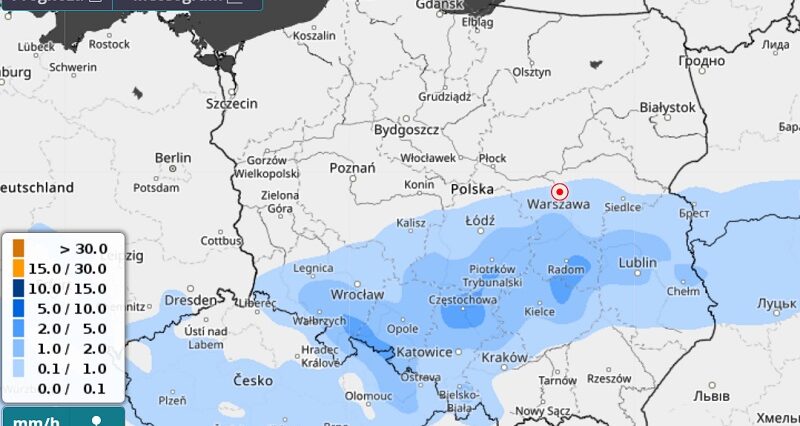 POGODA. Atak zimy w kwietniu? Nadciąga duże ochłodzenie, sypnie nawet śniegiem 1 Prognoza opadów śniegu na piątek rano wg modelu GFS