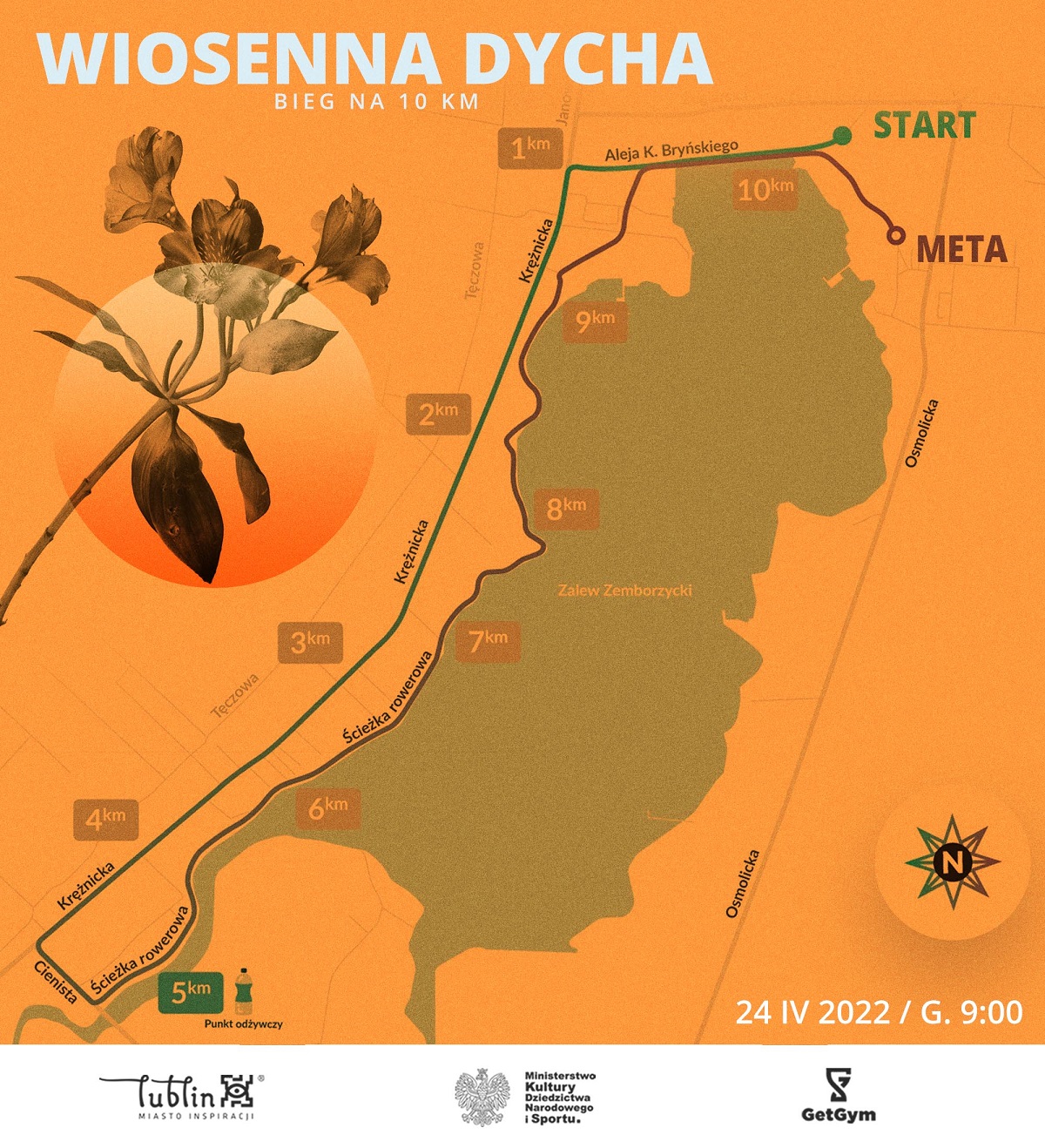 Wiosenna Dycha już w niedzielę. Trasa biegu, jakie utrudnienia czekają kierowców 1 Wiosenna Dycha nad Zalewem Zemborzyckim | TRASA