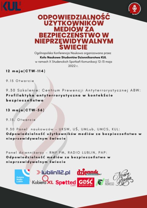 10. Studenckie Spotkania Komunikacji KUL – szkolenie antyterrorystyczne z ABW i debata z dziennikarzami 1 10. Studenckie Spotkania Komunikacji KUL