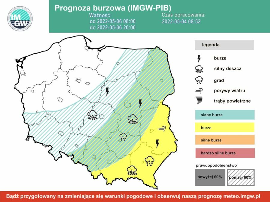 Koniec tygodnia pod znakiem deszczu. Możliwe także gwałtowne burze 3 Pogoda na 6 maja