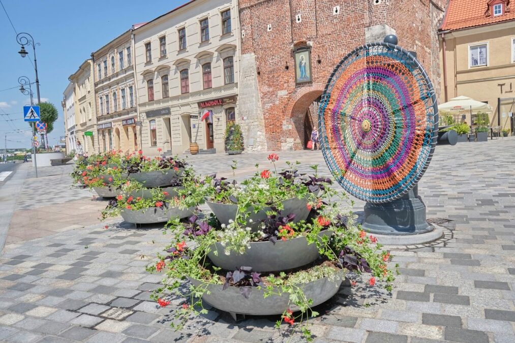 Królują pelargonie i czarne wilce. W centrum Lublina trwa letnia wymiana kwiatów 1 Nowe kwiaty w donicach w centrum Lublina