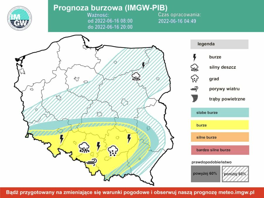 Pogoda na dziś – czwartek 16.06. W dzień ciepło i słonecznie, wieczorem możliwe burze 1 Prognoza burzowa czwartek 16.06