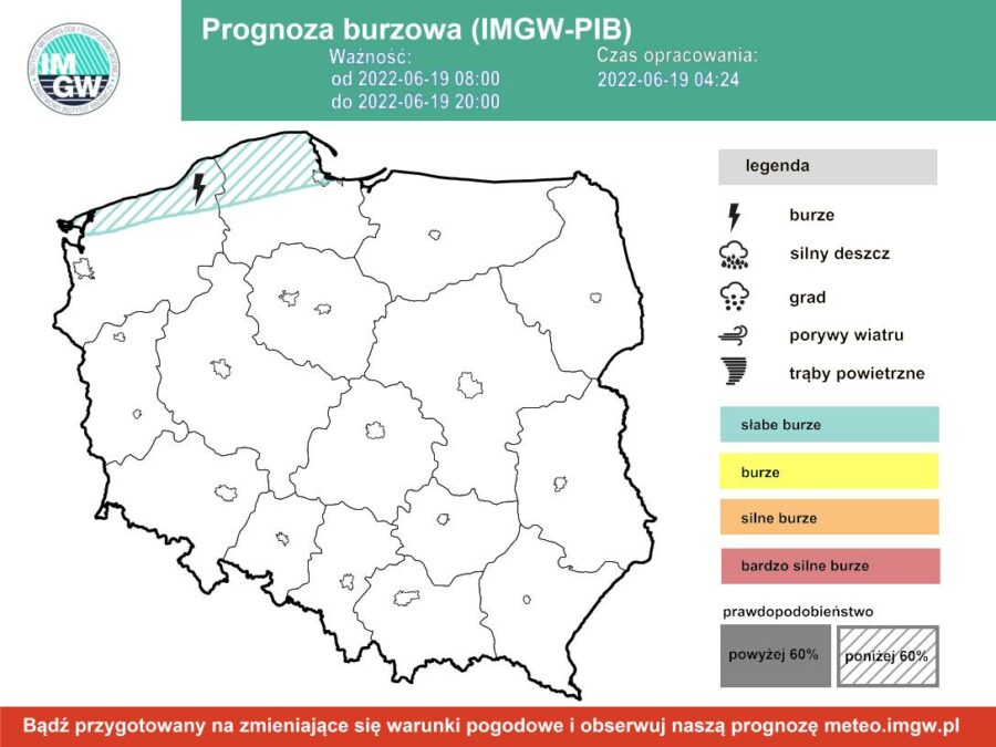 Pogoda na dziś – niedziela 19.06. Termometry w wielu miejscach pokażą ponad 30 st. C. Ostrzeżenie drugiego stopnia 1 prognoza burzowa imgw niedziela 19 czerwca