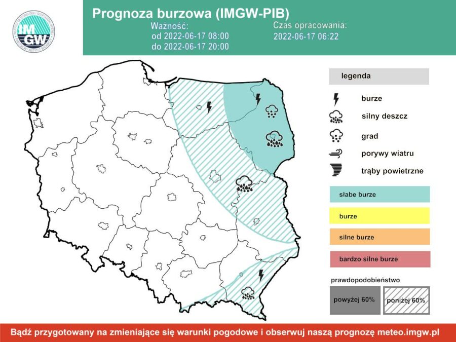 Pogoda na dziś – piątek 17.06. Najpierw pochmurno, potem pogodnie. Temperatura do 23 stopni 1 Prognoza burzowa piątek 17.06