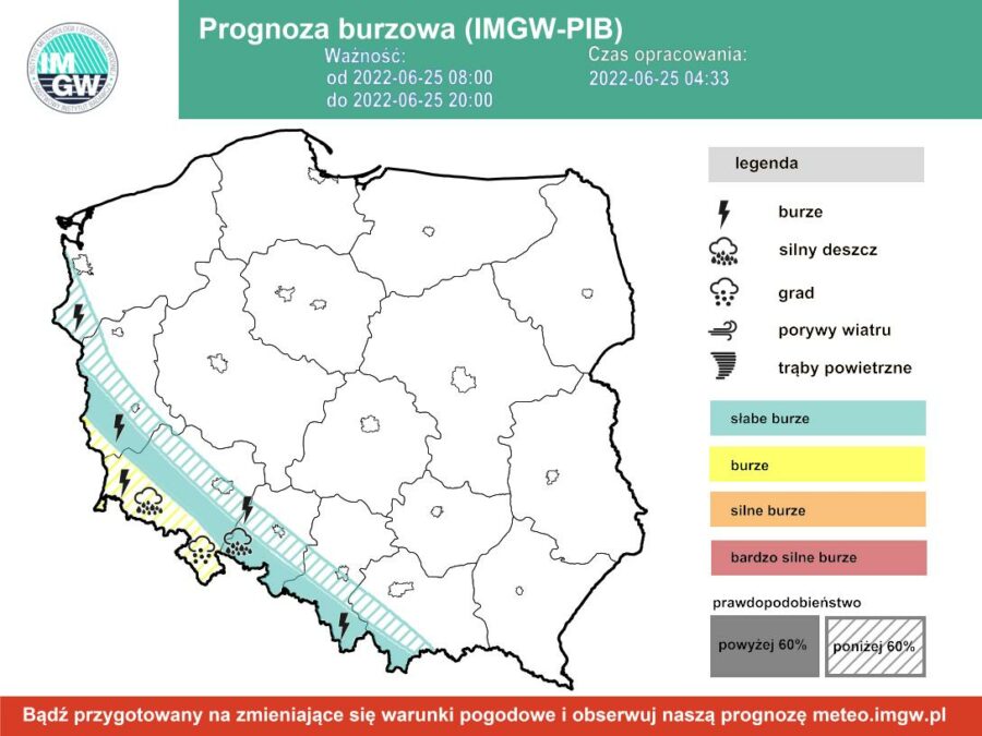 Prognoza burzowa IMGW w sobotę 25 czerwca [25.06 22]