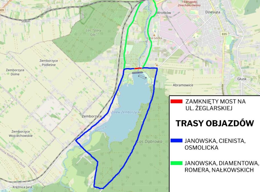 Kierowców czeka drogowy horror. Już od poniedziałku przez siedem miesięcy 4 Zamknięty most na ul. Żeglarskiej - objazdy