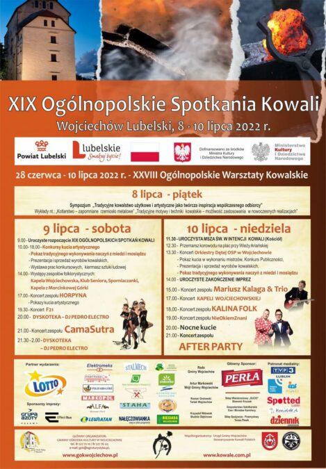 Święto kowali w Wojciechowie 2022. Na scenie wystąpią CamaSutra, NieOkiemZnani, After Party 1 XIX Ogólnopolskie Spotkania Kowali 2022 Wojciechów