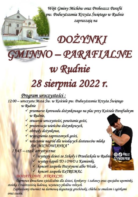 Dożynki Gminy Michów 2022. Gwiazda wieczoru zespół Pozytywni albo Wcale 1 Dożynki Gminy Michów 2022 – program