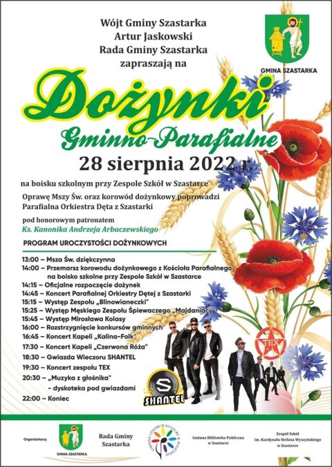 Dożynki Gminy Szastarka 2022 - program
