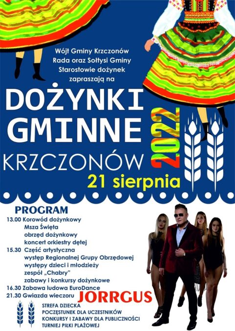 Dożynki Gminy Krzczonów 2022. Gwiazda wieczoru zespół Jorgus 1 Dożynki Gminy Krzczonów 2022 – program