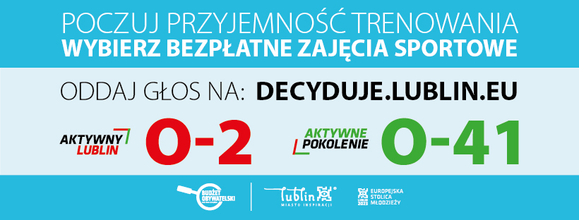 Aktywny Lublin, Aktywne Pokolenie – bezpłatne zajęcia sportowe dla wszystkich mieszkańców Lublina 2 Projekty O-2 Aktywny Lublin oraz O-41 Aktywne Pokolenie