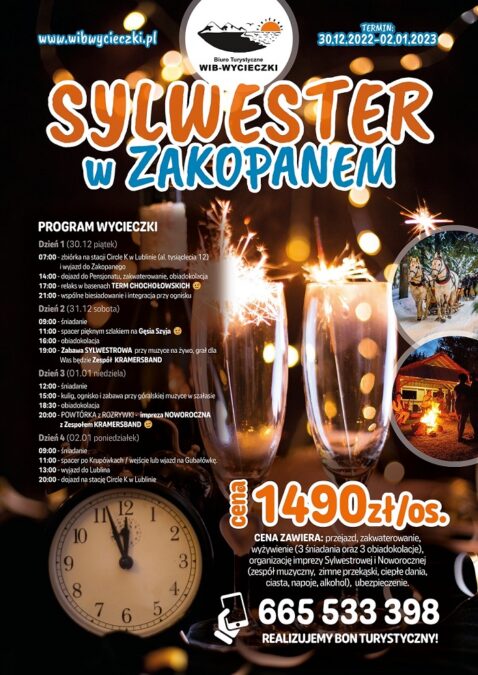 Wib Wycieczki – wyjazdy szyte na miarę Twoich potrzeb! 3 Sylwester w Zakopanem z Wib wycieczki