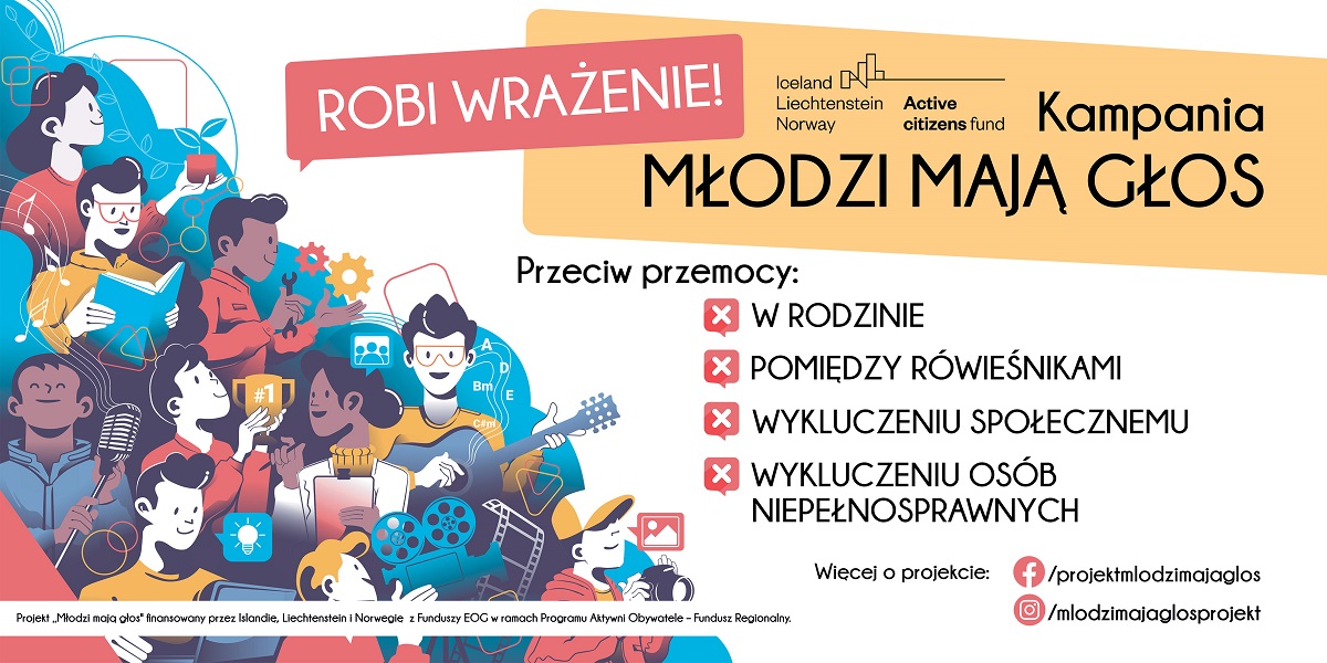 „Młodzi mają głos” - nowe formy wsparcia dzieci i młodzieży w kontekście nowej rzeczywistości post pandemicznej 1 mlodzi maja glos billbord