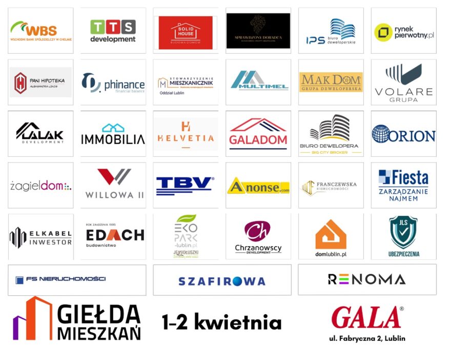 Giełda Mieszkań Lublin 2023. Sprawdź aktualne inwestycje na terenie Lublina i bliskiej okolicy 1 Partnerzy Giełdy Mieszkań Lublin 2023