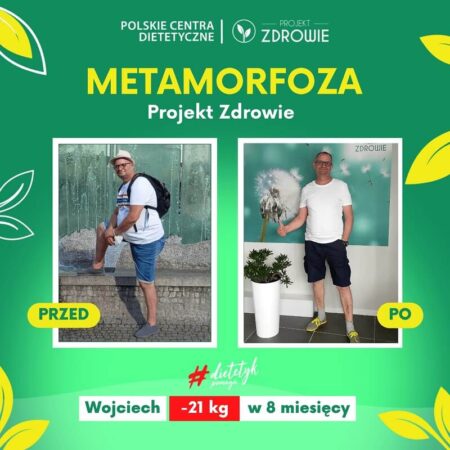 Bez dietetyka nadwaga nie znika! Darmowe konsultacje z dietetykiem w gabinecie Projekt Zdrowie w Lublinie 2 metamorfoza wojtka projekt zdrowie