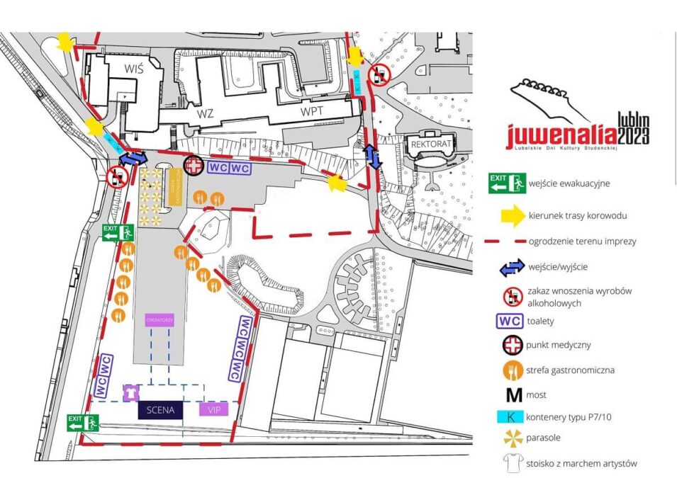 Juwenalia Lublin 2023. Na scenie ReTo, O.S.T.R., Kubańczyk, Guzior, Bajm. Rozpiska godzinowa 1 Juwenalia 2023 Lublin - mapa orientacyjna
