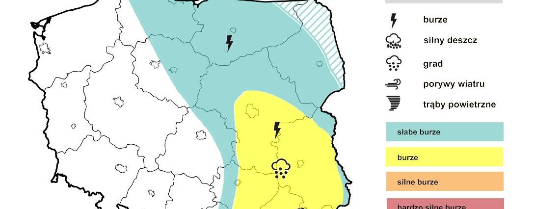 Cyklon Dawid nadciąga nad woj. lubelskie. W środę możliwe burze z gradem i ulewny deszcz 1 Prognoza burzowa IMGW na środę, 24.05