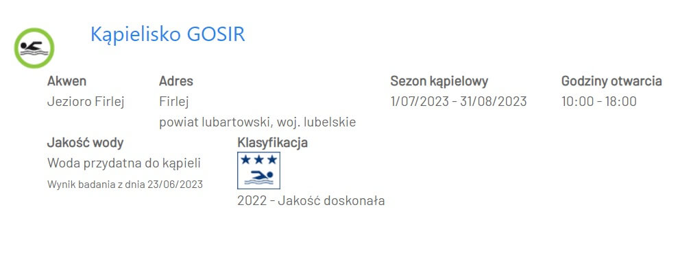 Sanepid sprawdza lubelskie kąpieliska. Firlej poszedł na pierwszy ogień 1 czystość wody jezioro Firlej