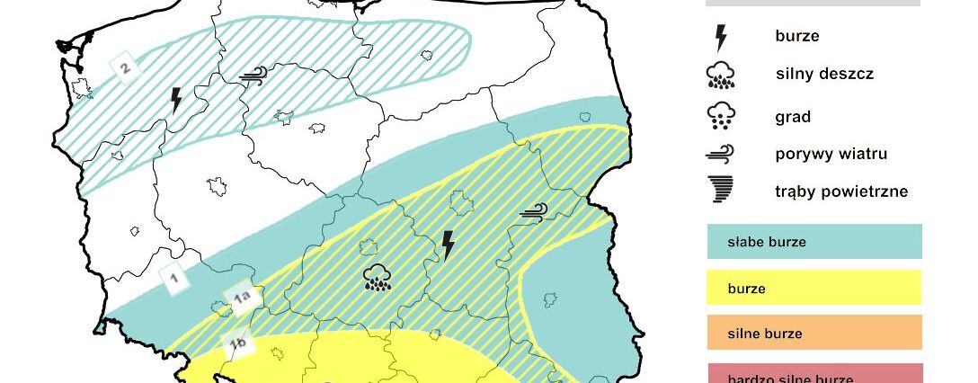 Prognoza pogody na piątek i sobotę. Pochmurno z opadami deszczu oraz burzami 1 Prognoza burzowa IMGW na piątek, 9 czerwca