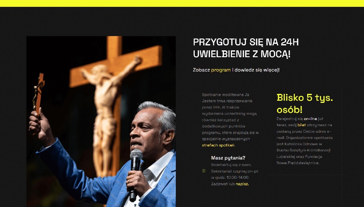 „Ja Jestem” – 24-godzinne Uwielbienie. Spotkanie z Bogiem w Hali Globus już 30 września 1 24h noc uwielbienia Lublin