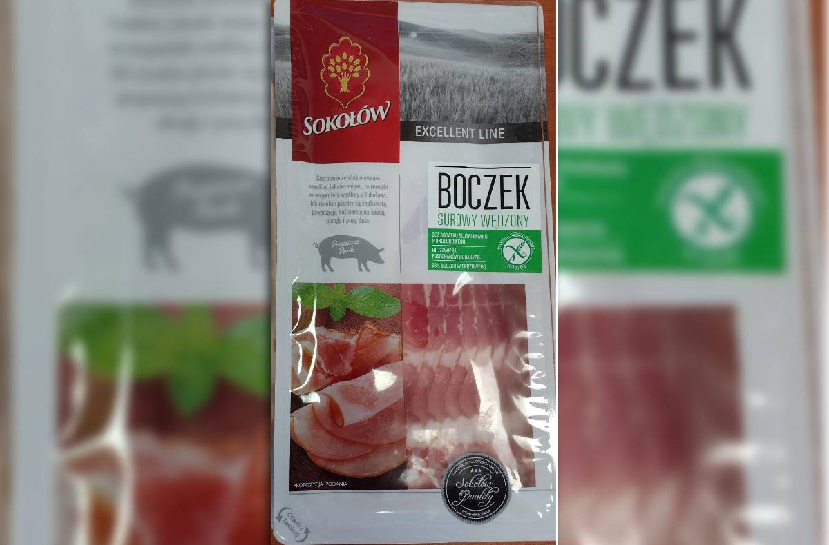 Lubisz boczek? Uważaj na ten z Sokołowa! Może wywołać reakcję alergiczną. GIS ostrzega 1 Sokołów - Boczek surowy wędzony w plastrach, 100 g