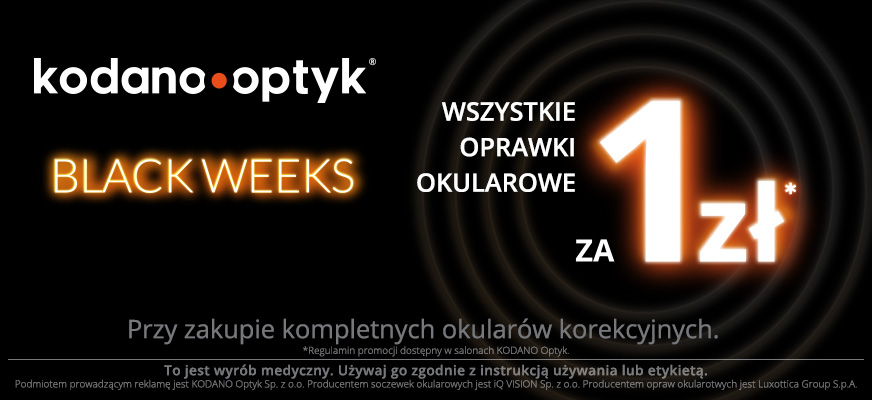 Black Weeks w salonach KODANO Optyk! Otwórz oczy na mega okazje! 1 grafika KODANO Optyk