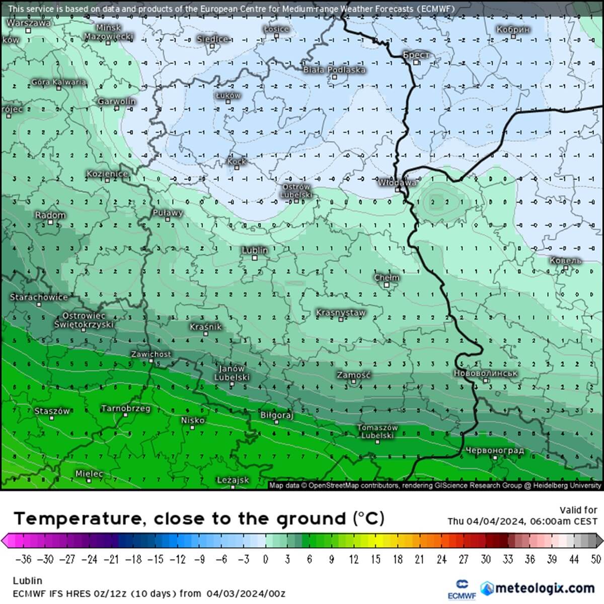 Pogoda. Na termometrach nawet 20 st. Celsjusza. Wcześniej jednak czeka nas przymrozek 1 Prognoza temperatury przy gruncie w nocy z 3 na 4 kwietnia 2024