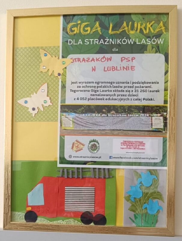 Dzieci tworzą Giga Laurki dla Strażaków – Strażników Lasów 3 Giga laurki dla strażników lasów z Lublina
